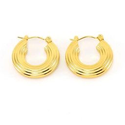Estailo fashion Gold Plated Contemporary Hoop Earrings-image-84