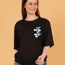 Kushi Flyer Women Graphic Printed Round Neck Cotton Oversized T-shirt-picture-24