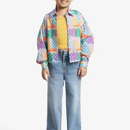 Ed-a-Mamma Checked Cotton Shirt Style Top-image-32