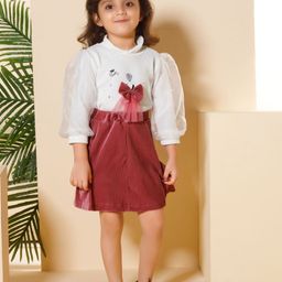 Peppermint Magnificent Doll Girls Round Neck Top With Skirt-image-20