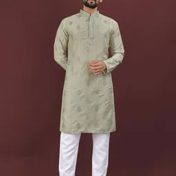 BALAJI CREATION Men Olive Kurtas-picture-4