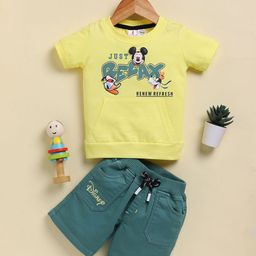 TODOS Boys Printed Round Neck Pure Cotton T-Shirt With Shorts-35
