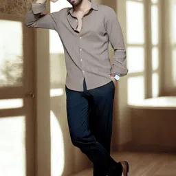 URBANICE Men Standard Slim Fit Vertical Striped Spread Collar Casual Shirt-image-28