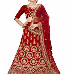 Maroosh Embellished Thread Work Unstitched Lehenga & Blouse With Dupatta-picture-26