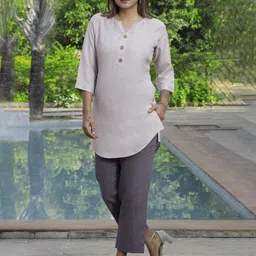 ROAR FOR GOOD Women V-Neck A-Line Kurti-image-12