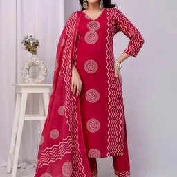 Jasoriya Ethnic Motifs Embroidered Mirror Work Pure Cotton Kurta With Trousers & Dupatta-picture-18