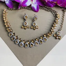 VATSALYA creation Gold-Plated Artificial Stone Studded Jewellery Set-50