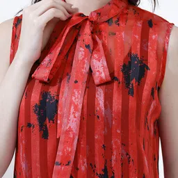 Justin Whyte Women Abstract Printed Tie-Up Neck Top-picture-11