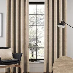 Nefertiti Home Camel Brown Set of 2 Floral Black Out Long Door Curtain-12