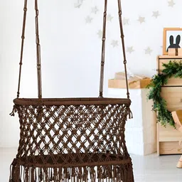 Patiofy Brown Oval Shape Baby Cradle-image-72