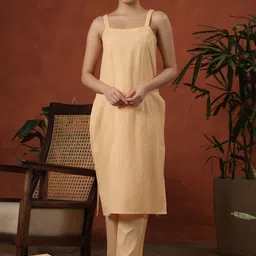 anayna Women Checked Cotton Kurta with Trouser-picture-22