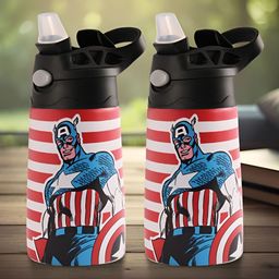 Aura Red Set of 2 Stainless Steel Water Bottle-28