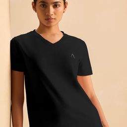 ALONGE Women V-Neck Cotton T-shirt-37