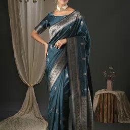 Anouk Ethnic Motifs Zari Banarasi Saree-picture-35