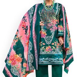 DRAVINAM Trends Embroidered Pure Cotton Unstitched Dress Material-image-10