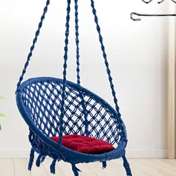 Swingzy Blue & Red Hammock Hanging Swing With Cushion-15