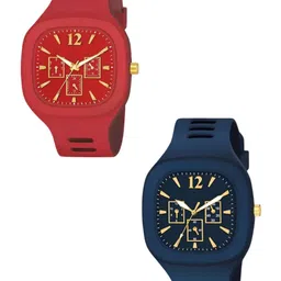 Hala Men Pack of 2 Solid Square Tang Regular Analogue Watches-MILLER-01-50