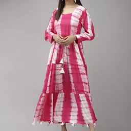 KALINI Tie and Dye Print A-Line Maxi Dress-image-70