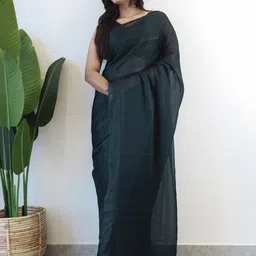 Mitera Striped Poly Georgette Ready to Wear Saree-picture-27
