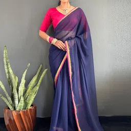 DIVASTRI Embellished Poly Georgette Saree-image-78