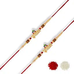 MEIRA JEWELLERY Set Of 2 Rakhi With Roli Chawal & Greeting Card-18