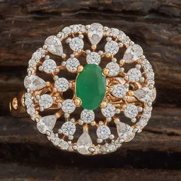 Kushal's Fashion Jewellery Gold-Plated CZ-Studded Finger Ring-image-26