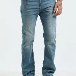 Espanshe Men Jammy Boot Cut Jeans - Light Blue-image-10