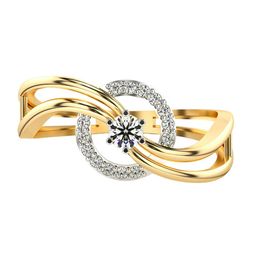 VALANOVA Yellow Gold Plated Sterling Silver 0.57Ct Lab Grown Diamond Ring-image-53