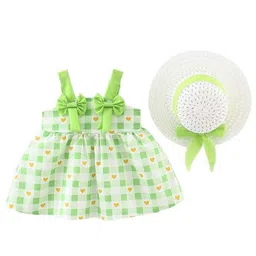 StyleCast x Revolte Girls Checked Printed Georgette Fit & Flare Dress with Hat-image-27
