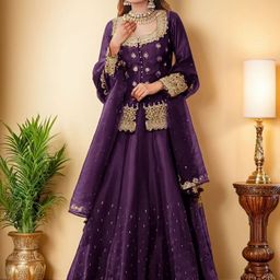 Brulry Embroidered Beads and Stones Ready to Wear Lehenga & Blouse With Dupatta-picture-22