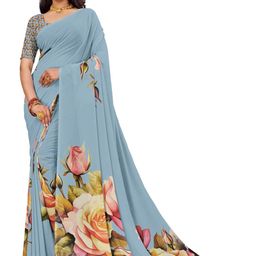 PARVOTSAV Blue Polyester Saree-image-16