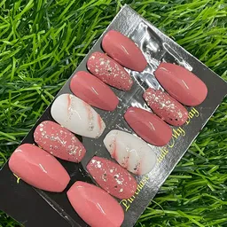 AMOK STORE Set Of 16 Reusable Artificial Nail Art Kit - Multicolour-56