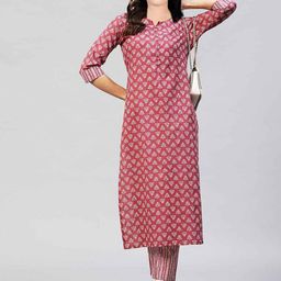 Bholukart Girls Floral Printed Regular Kurta with Pyjamas-image-73