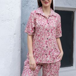 TITTLI Mansi Printed Relaxed Fit Shirt Collar Shirt With Shorts Co-Ords-image-84