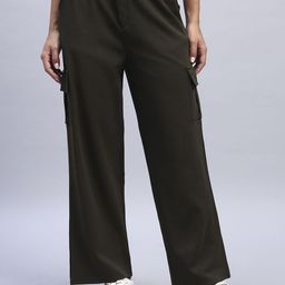 NATURE CRAFT Women Comfort High-Rise Cargos Trousers-image-52