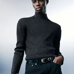 H&M Slim Fit Shimmering Turtle Neck Jumper-image-57