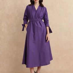 RAREISM Women Cotton A-Line Midi Dress-image-96