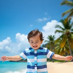 KIDGARB Boys Blue & White Horizontal Stripes Casual Shirt-picture-40