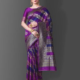 Areca Designer Floral Zari Pure Silk Banarasi Saree-image-51
