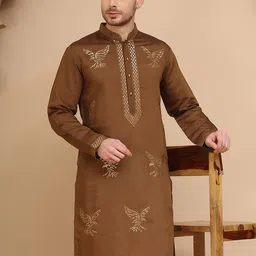 Jompers Quirky Embroidered Mandarin Collar Sequinned Straight Kurta-image-22