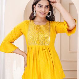 L.H HANDICRAFTS Women Embroidered Peplum Top-image-59