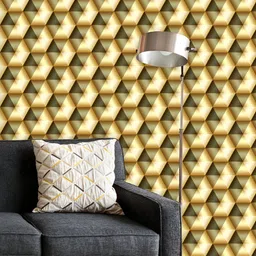 ArtzFolio Printed UV-Resistant Anti-Bacterial D Golden Geometric Pattern Peel & Stick Wallpaper-image-94