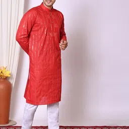 AHLAN APPARELS Ethnic Motifs Embroidered Sequinned Kurta With Pyjamas image 2