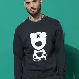 GRIFFEL Men Graphic Printed Round Neck Long Sleeves Pullover Sweatshirt-image-73