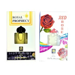 RAVIOUR LIFESTYLE Set Of 2 Royal Prophecy & Red Rose Alcohol Free Attar- 8 ml Each-32
