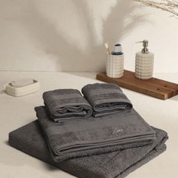 Monte Carlo Grey 4 Pieces Pure Cotton 380 GSM Bath Towels-image-83
