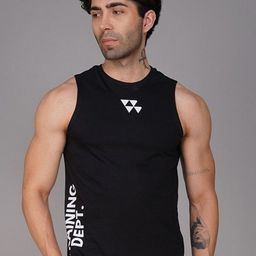 Brauch Typography Printed Round-Neck Breathable Gym Vest - M-VEST-FRONT-TRAININGDEPT-BLK-S-image-26