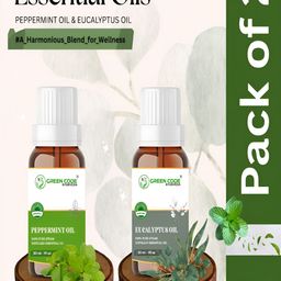 GREEN CODE AYURVEDA Set Of 2 100% Pure Peppermint & Eucalyptus Essential Oils - 30 ml Each-image-99