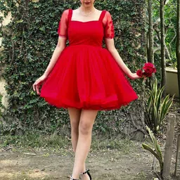 TAILORMADE CLOTHING Net Fit & Flare Dress-image-31