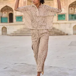 Dash and Dot Lace Embroidered Top With Trouser image 5
